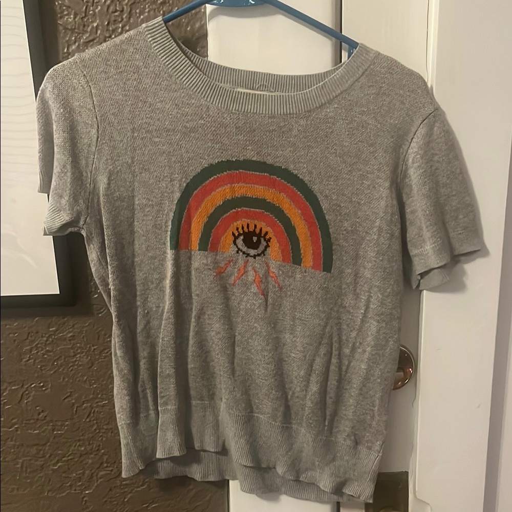 Gray Rainbow Graphic Women's Top